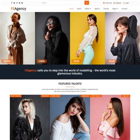 Model Agency Website Template