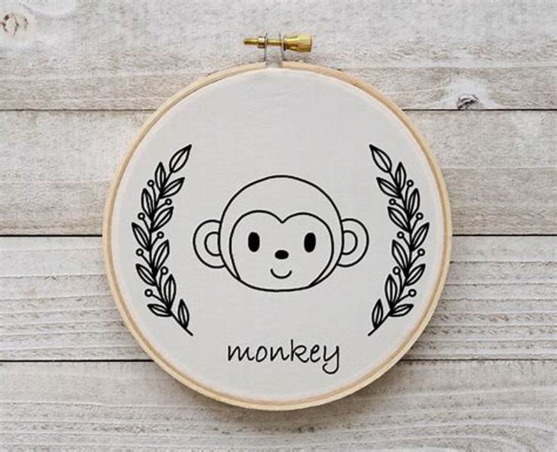 Monkey Embroidery Pattern