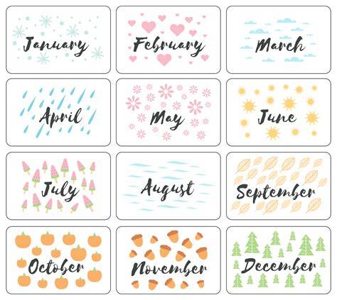 Month Of The Year Printable
