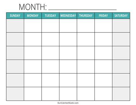 Monthly Blank Calendar Template
