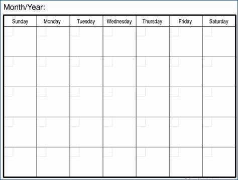 Monthly Calendar Blank Template