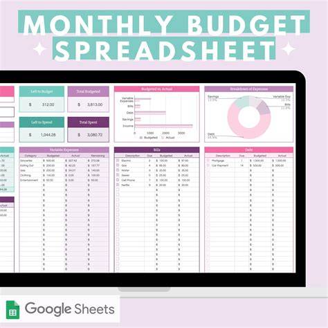 Monthly Expenses Template Google Sheets