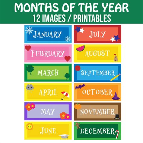 Months Printable Free