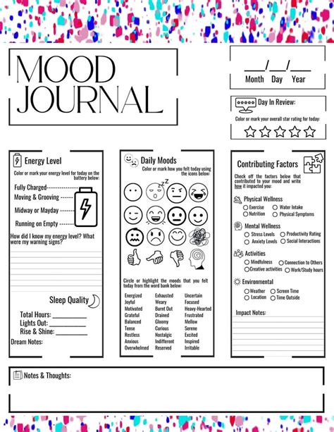 Mood Journal Template
