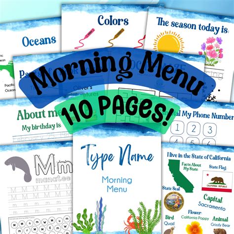 Morning Menu Printables