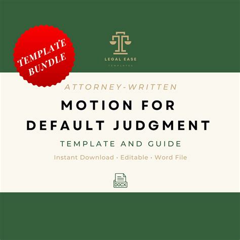 Motion For Default Judgment Template
