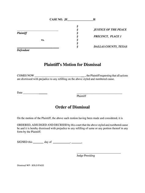 Motion To Dismiss Template Texas
