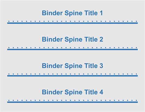 Ms Word Binder Spine Template