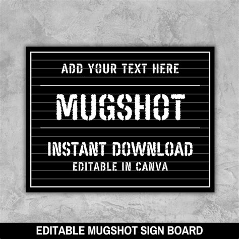 Mugshot Signs Template
