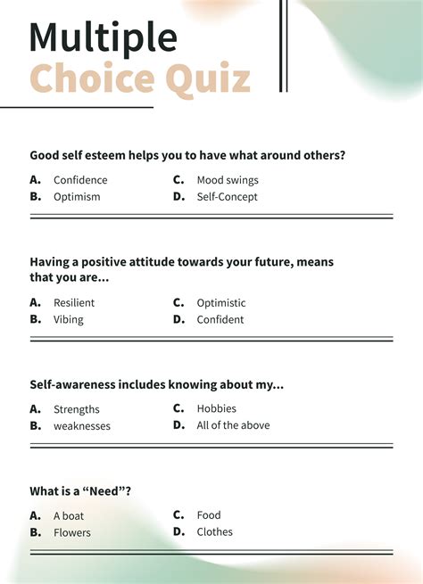 Multiple Choice Questionnaire Template