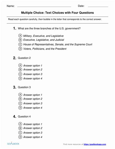 Multiple Choice Template