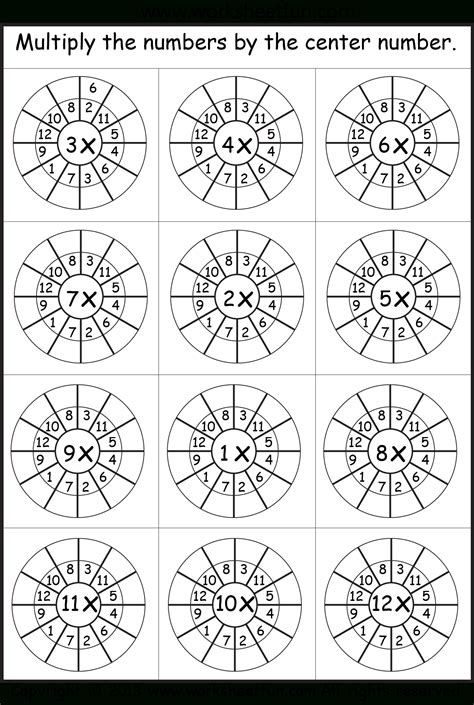 Multiplication Wheel Printable