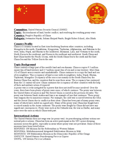 Mun Position Paper Template