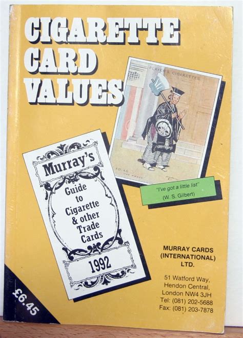 Murrays Current Cigarette Card Values Catalogue