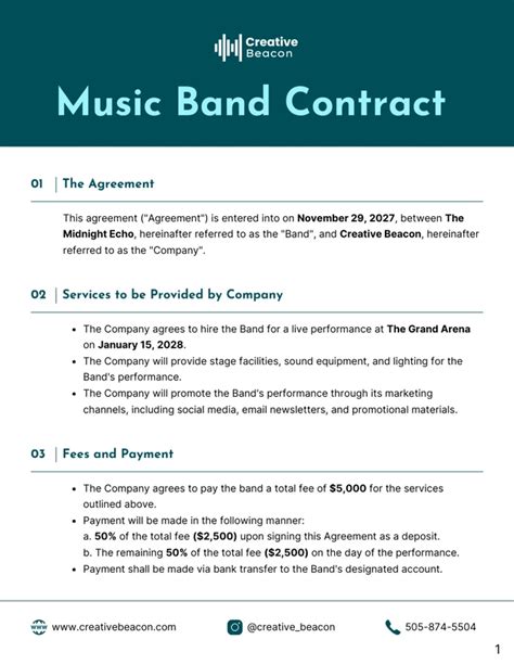 Music Band Contract Template