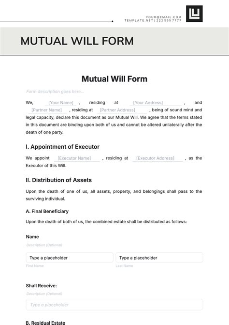 Mutual Will Template