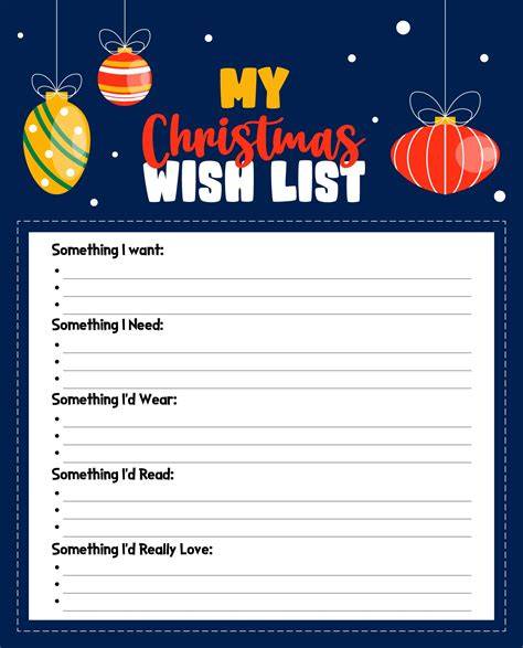 My Christmas List Template