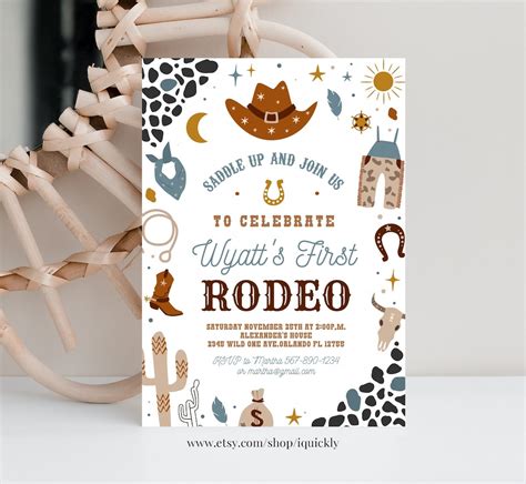 My First Rodeo Birthday Invitation Template