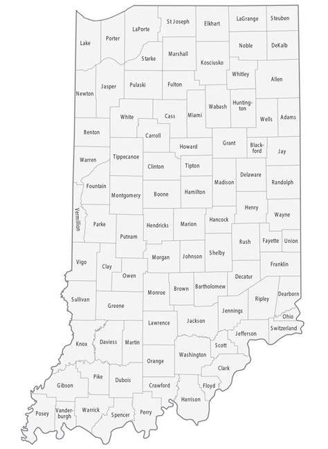N E Indiana County Printable B W M Ap