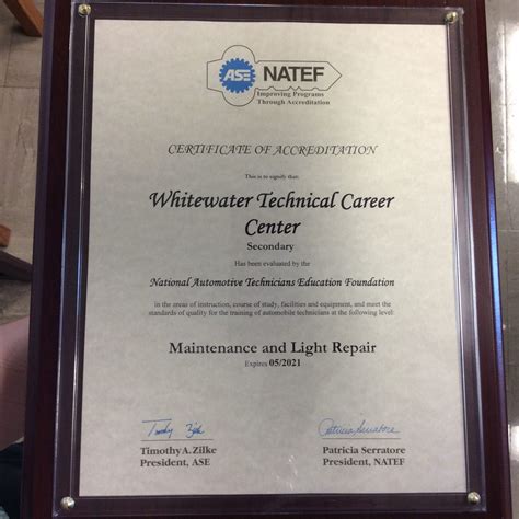National Automotive Technicians Education Foundation (NATEF) Certifications