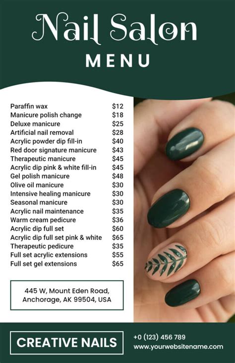 Nail Menu Template