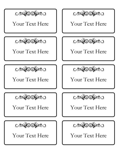 Name Plate Template For Word