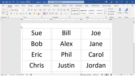 Name Tag Microsoft Word Template