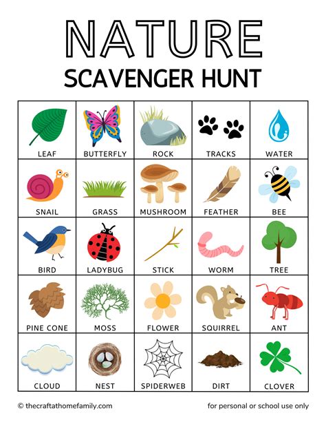 Nature Scavenger Hunt Printable