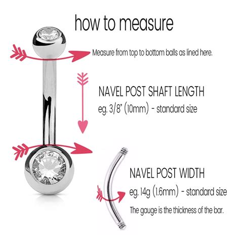 Navel Ring Size Chart