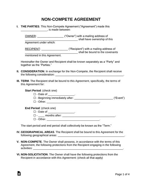 Nda Non Compete Template