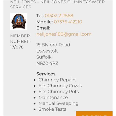 Neil Jones chimney sweep Service's