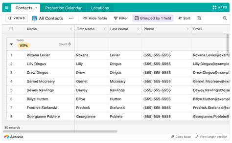 Networking Spreadsheet Template