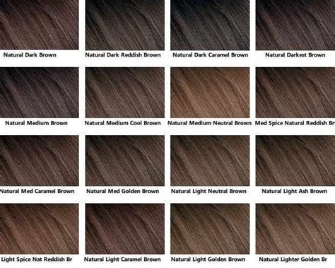 Neutral Brown Hair Color Chart