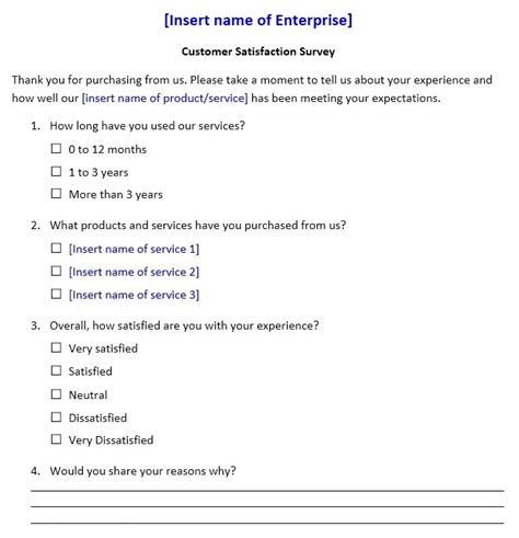 New Customer Questionnaire Template