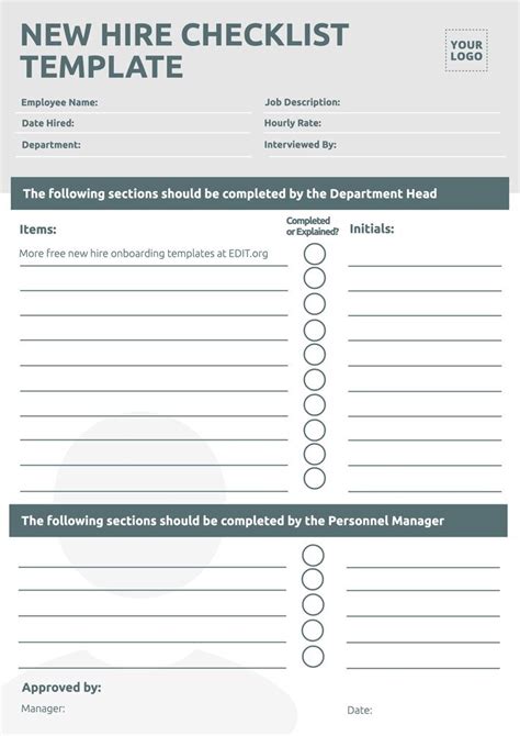 New Employee Checklist Template