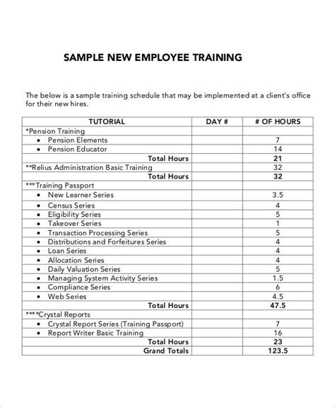 New Employee Training Program Template