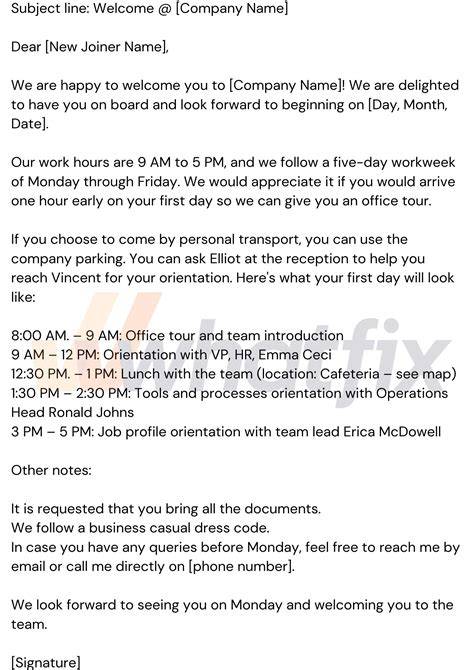 New Hire Email Template