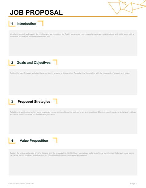 New Job Proposal Template