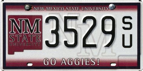 New Mexico Collegiate License Plate