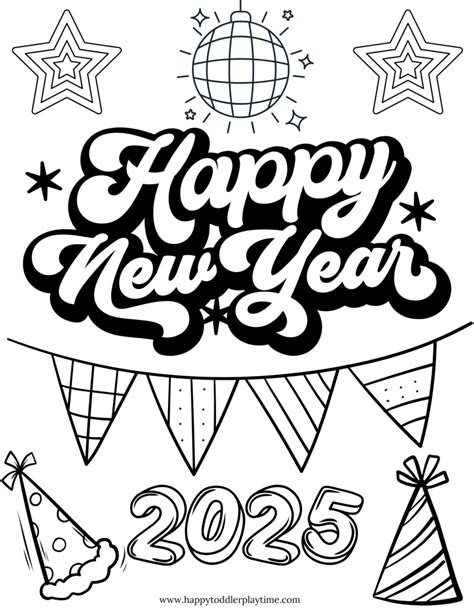 New Years Eve Coloring Sheets Printable