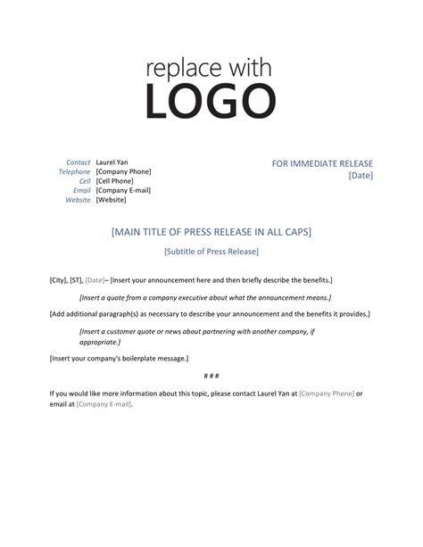 News Release Template
