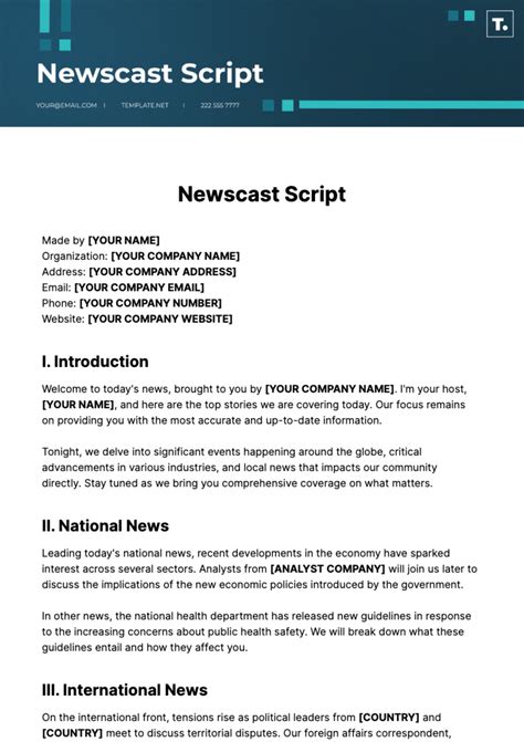 Newscast Video Template