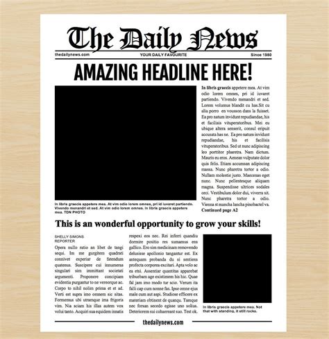Newspaper Advert Template