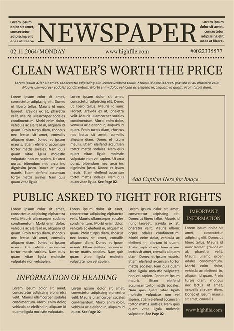 Newspaper Page Template