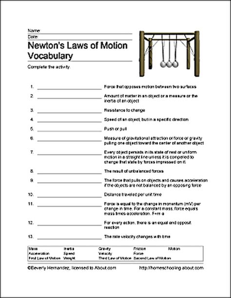 Motion Worksheet
