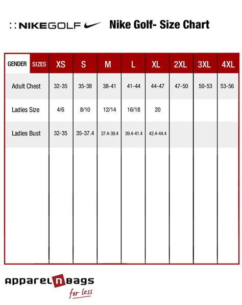Nike Dri Fit Polo Size Chart