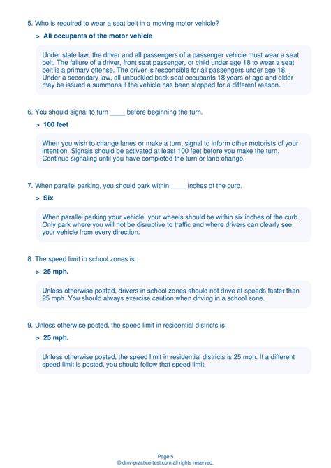 Nj Dmv Practice Test Printable