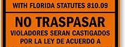 No Trespassing Signs Florida