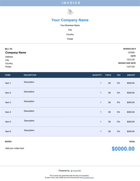 Non Profit Invoice Template