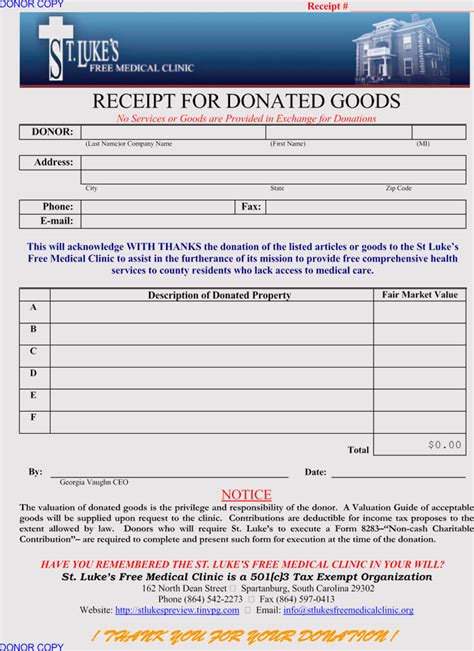 Non Profit Organization Receipt Template